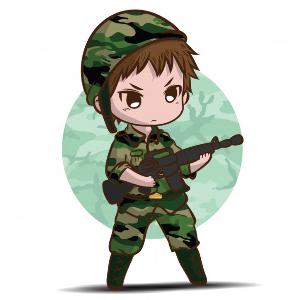 Ảnh chibi anh bộ đội đẹp trai cầm súng Tranh vẽ chú bộ đội đẹp trai cute 7