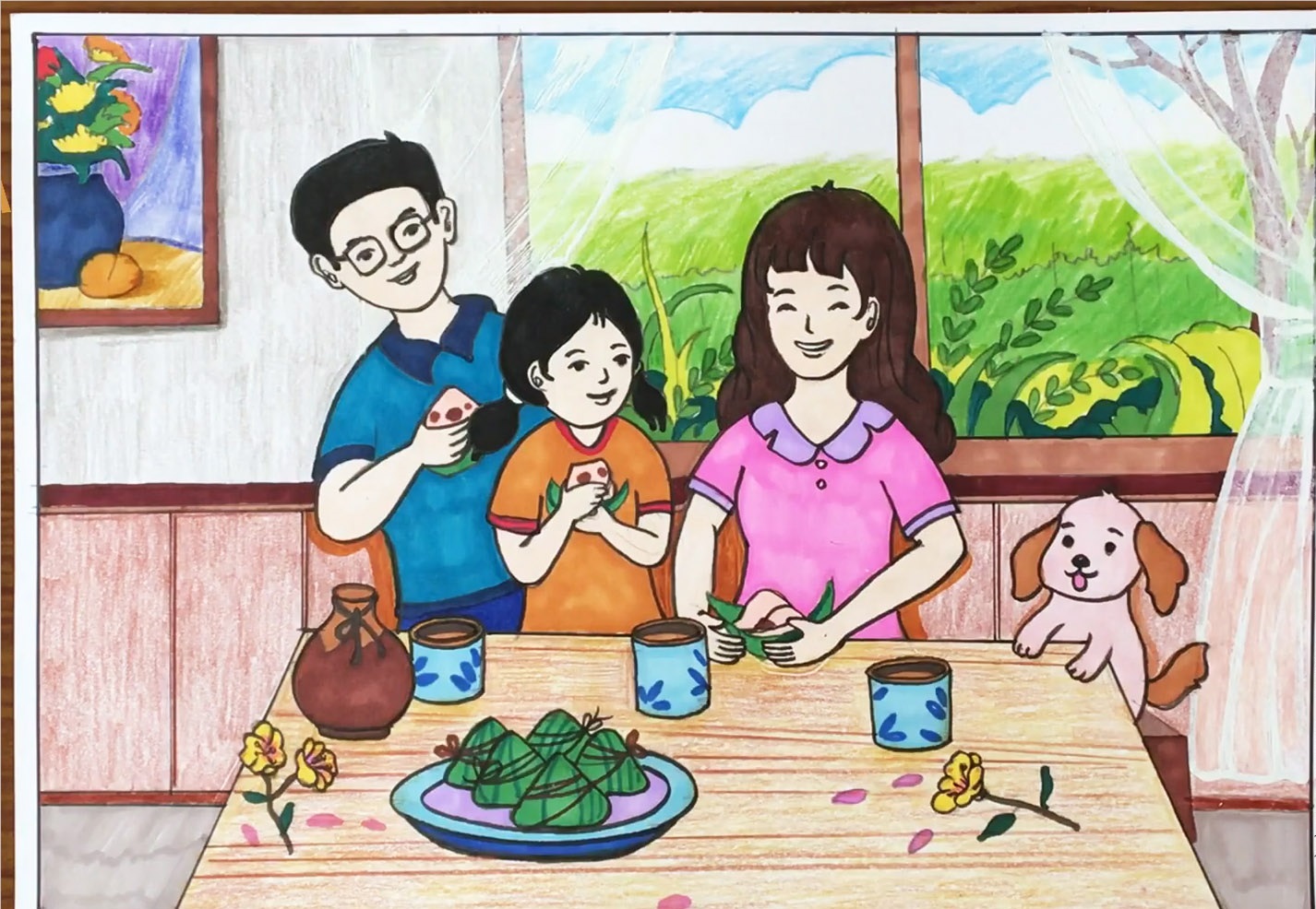 Ảnh hoạt hình gia đình 3 cùng nhau ăn cơm 1 Ảnh hoạt hình gia đình 3 cùng nhau ăn cơm 1