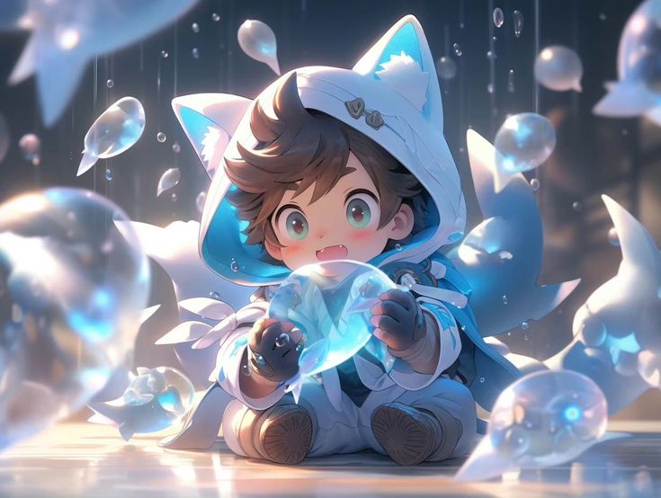 Ảnh trai hoạt hình đang chơi đùa Ảnh trai hoạt hình cute 3