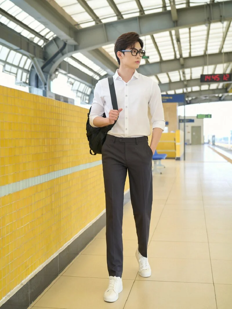 Ảnh trai mặc áo sơ mi trắng khi đi làm Ảnh trai mặc áo sơ mi trắng nơi công sở 6