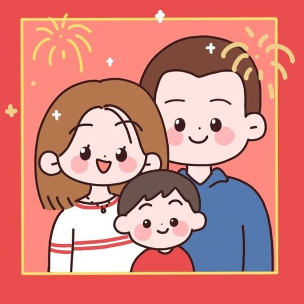 Hình hoạt hình gia đình 3 người đáng yêu 8 Hình hoạt hình gia đình 3 người đáng yêu 8
