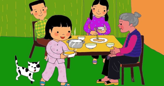 Hình vẽ bữa cơm gia đình ấn tượng 10 Hình vẽ bữa cơm gia đình ấn tượng 10