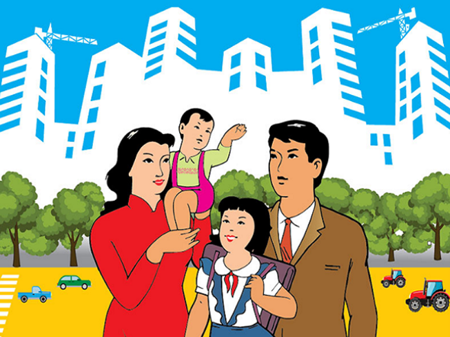 buc-tranh-ve-ve-gia-dinh Vẽ về gia đình đẹp