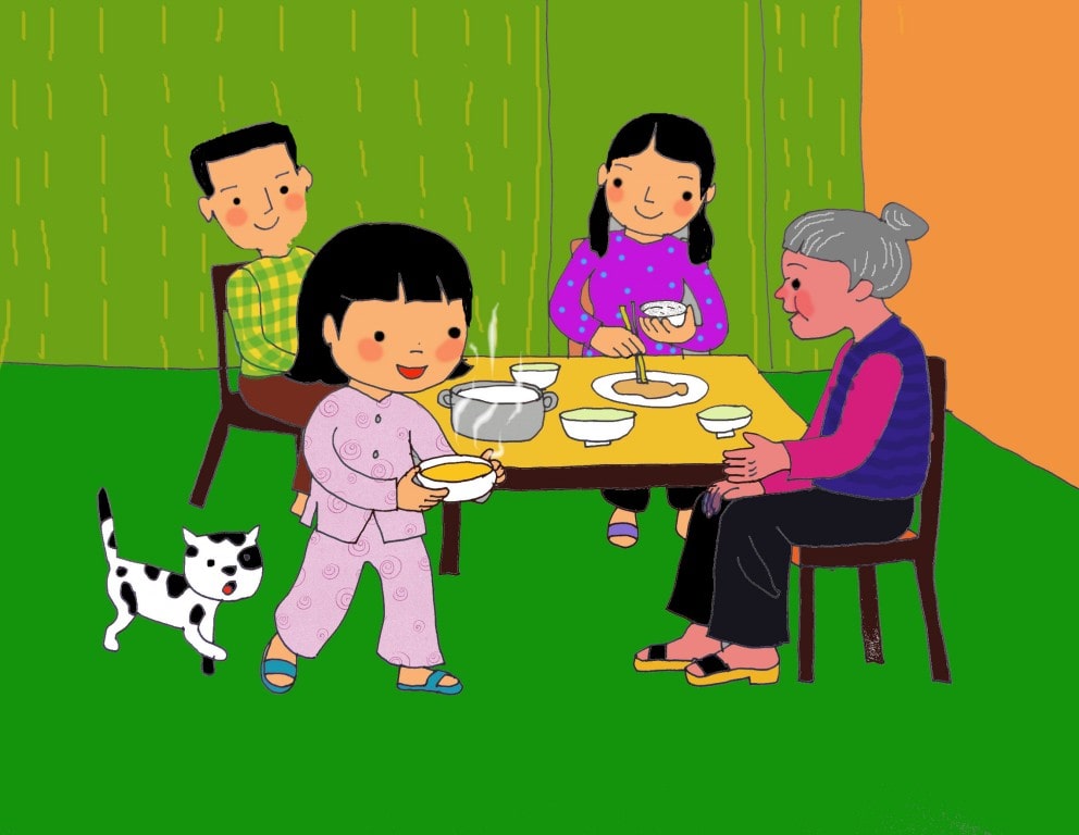 nhung-buc-tranh-ve-gia-dinh-ngay-tet Tổng hợp tranh vẽ về gia đình đẹp