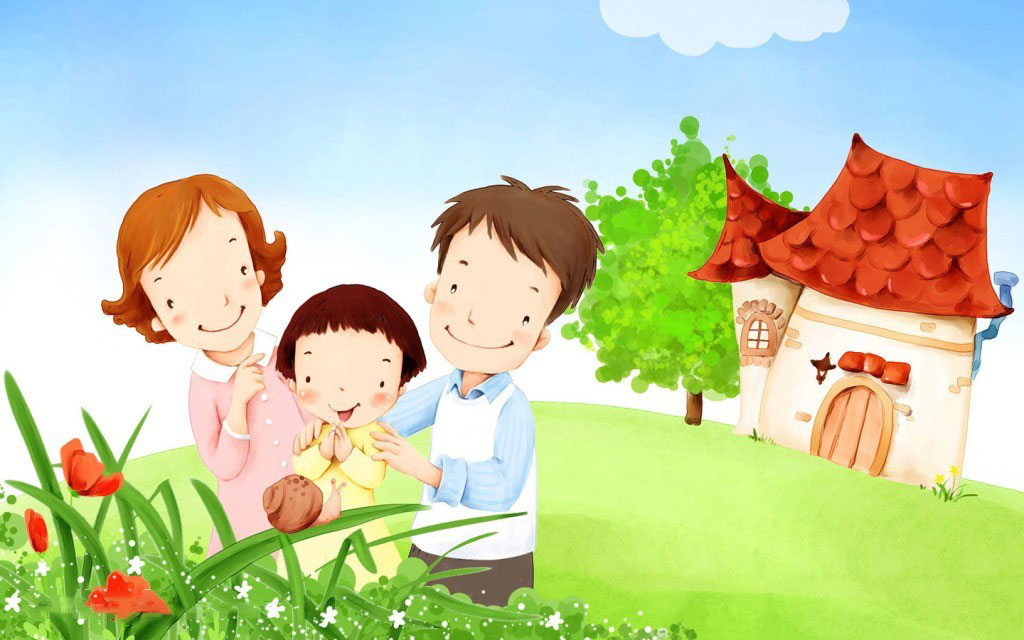 nhung-tranh-ve-gia-dinh-hanh-phuc Tổng hợp tranh vẽ về gia đình đẹp
