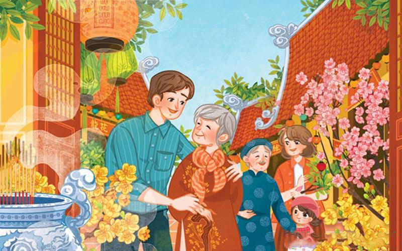 tranh-ve-gia-dinh-me-cha Những bức tranh về gia đình