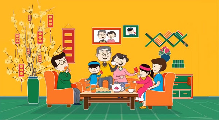 tranh-ve-gia-dinh-ngay-le-tet Những bức tranh về gia đình