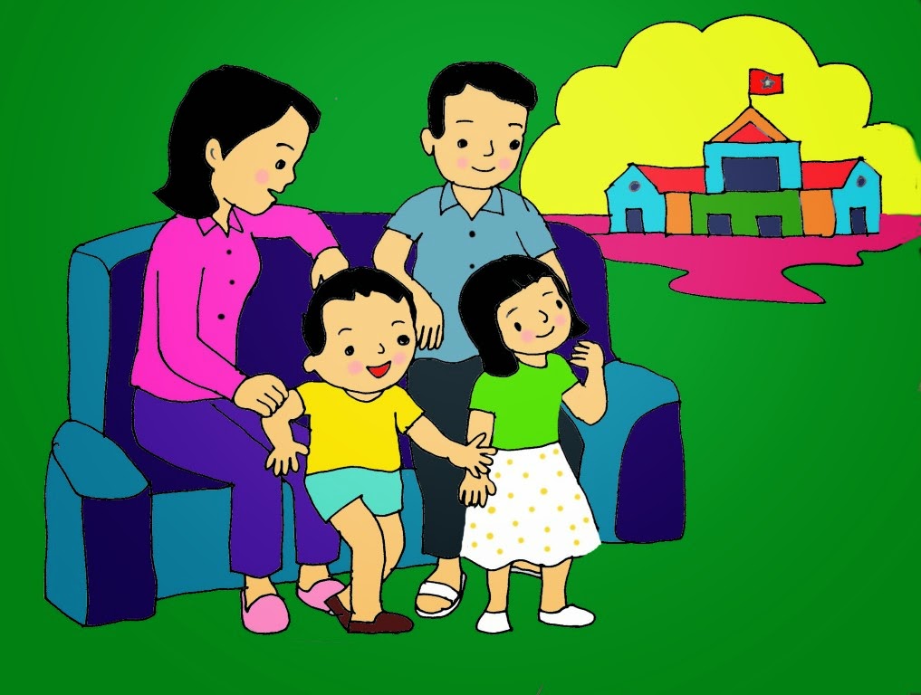 tranh-ve-ve-gia-dinh-hanh-phuc Tổng hợp tranh về gia đình