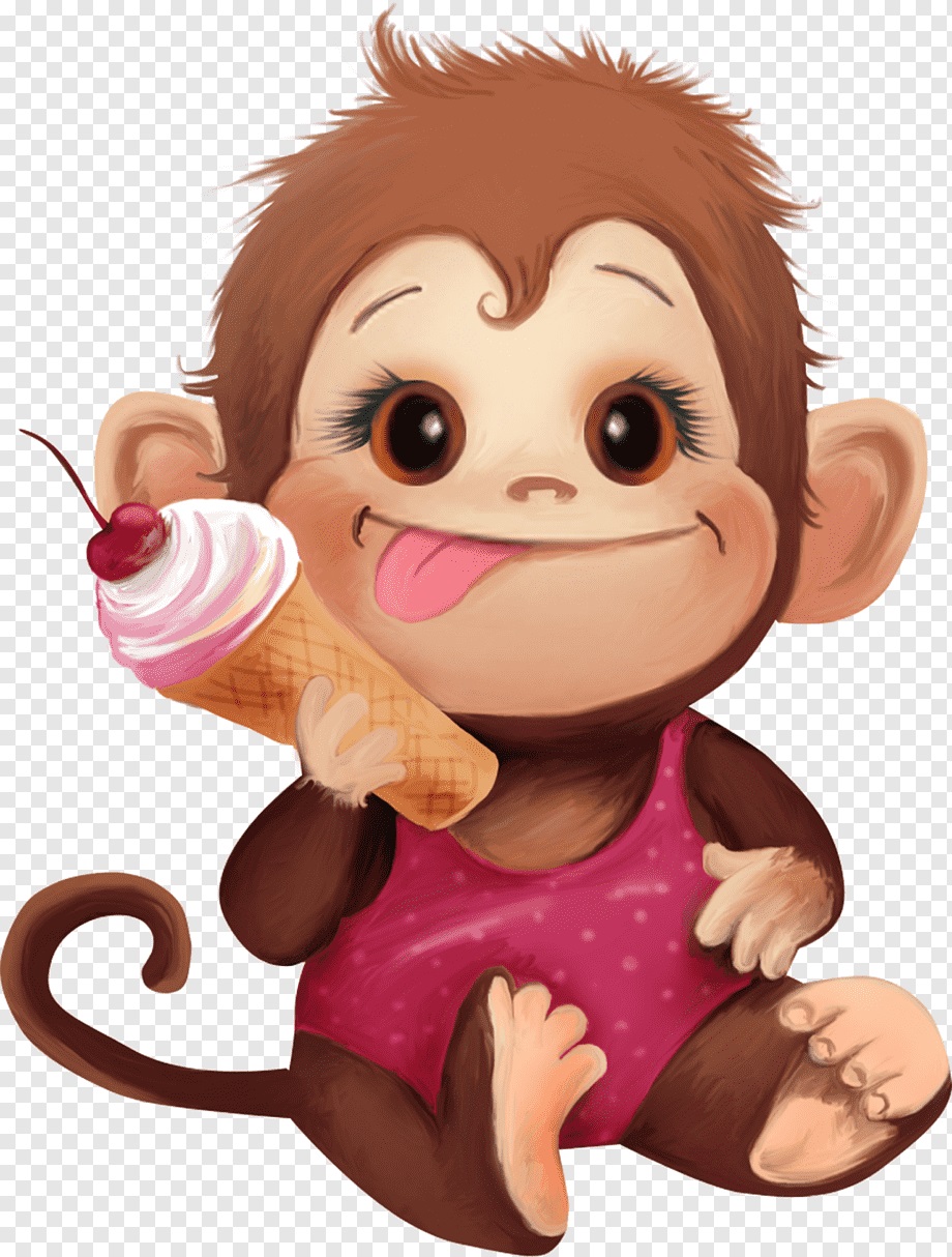 Hình ảnh con khỉ hoạt hình ăn kem Hình ảnh con khỉ hoạt hình dễ thương 5