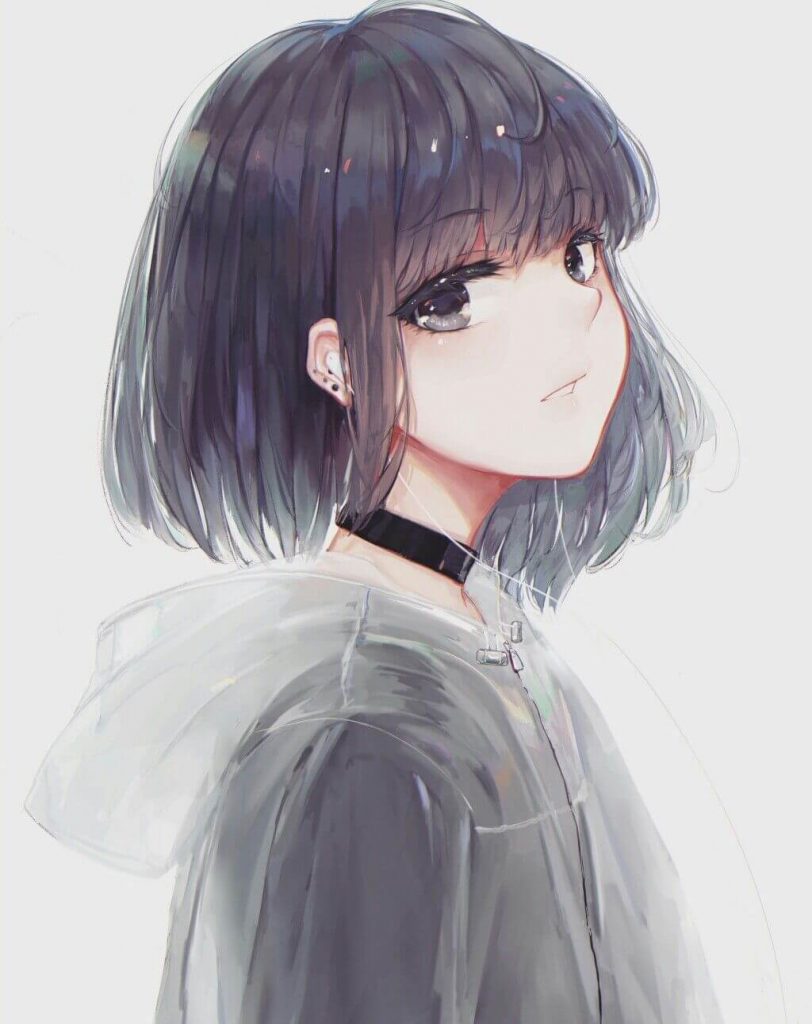 Hinh anh Anime nu vui ve hinh ve co gai buon don gian 32