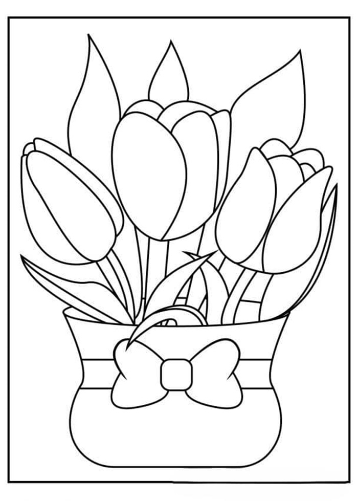 anh-chau-hoa-tulip-tranh-to-mau-don-gian Ảnh chậu hoa tulip tranh tô màu đơn giản