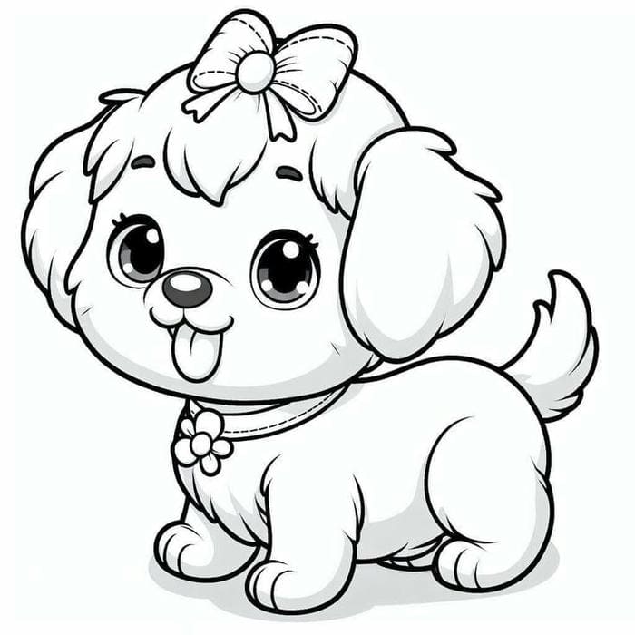 anh-tranh-to-mau-cho-con-cai-no-dang-yeu Ảnh tranh tô màu chó con cài nơ đáng yêu
