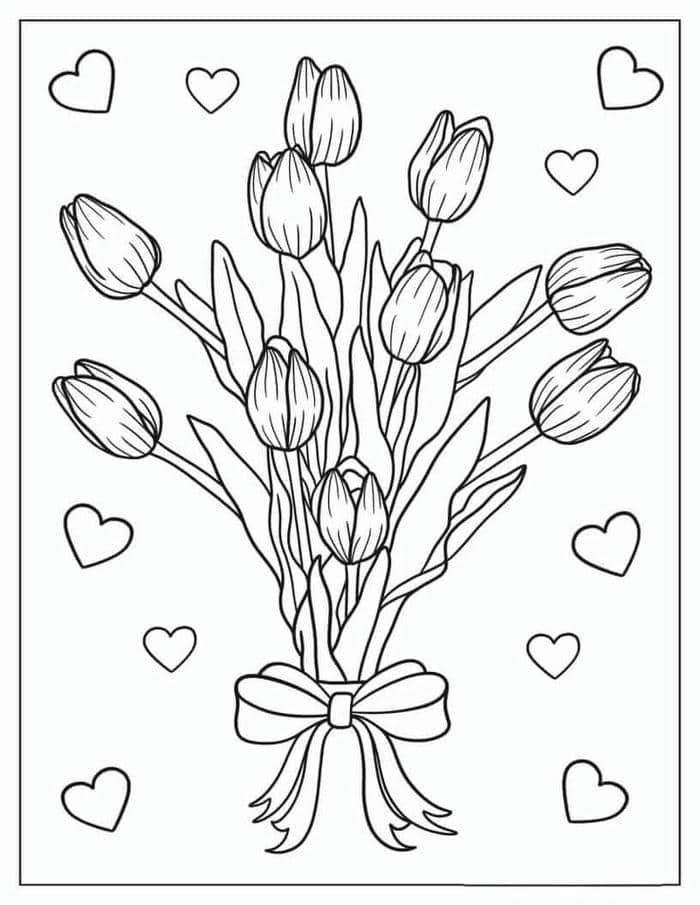 anh-tranh-to-mau-hinh-bo-hao-tulip-dep Ảnh tranh tô màu hình bó hao tulip đẹp