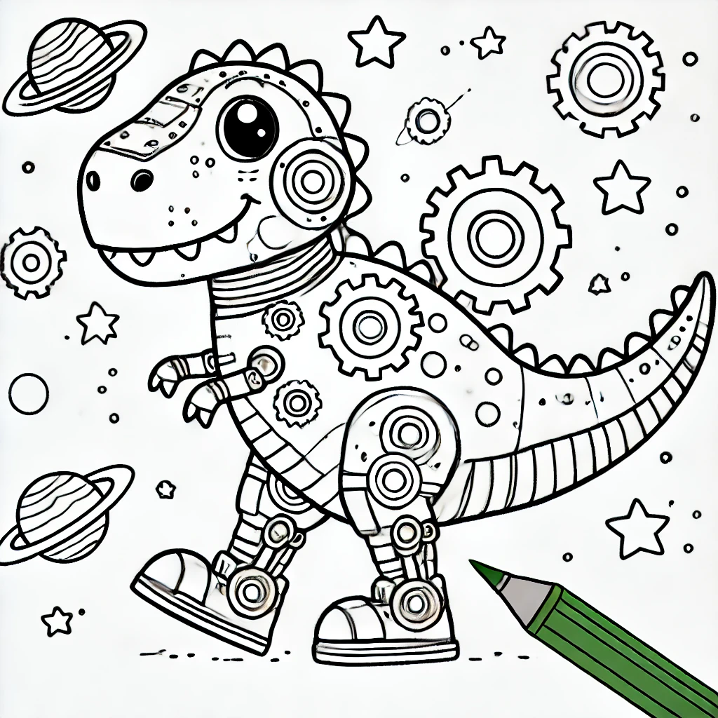 anh-tranh-to-mau-khung-long-robot-don-gian-cho-be Ảnh tranh tô màu khủng long robot đơn giản cho bé