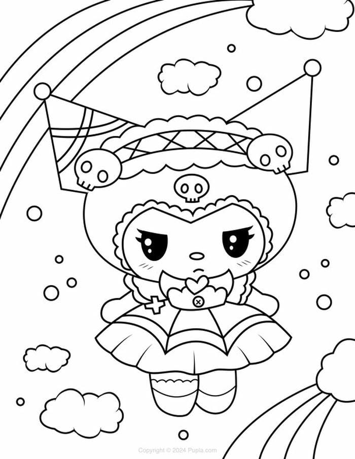 anh-tranh-to-mau-kuromi-dang-yeu-cho-be Ảnh tranh tô màu Kuromi đáng yêu cho bé