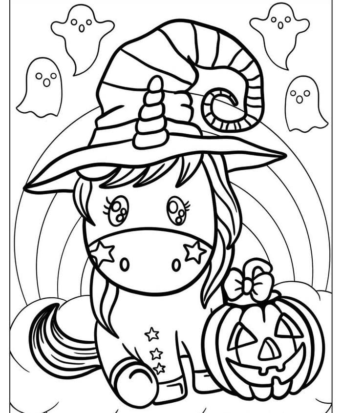 anh-tranh-to-mau-ky-lan-halloween-dang-yeu Ảnh tranh tô màu kỳ lân halloween đáng yêu