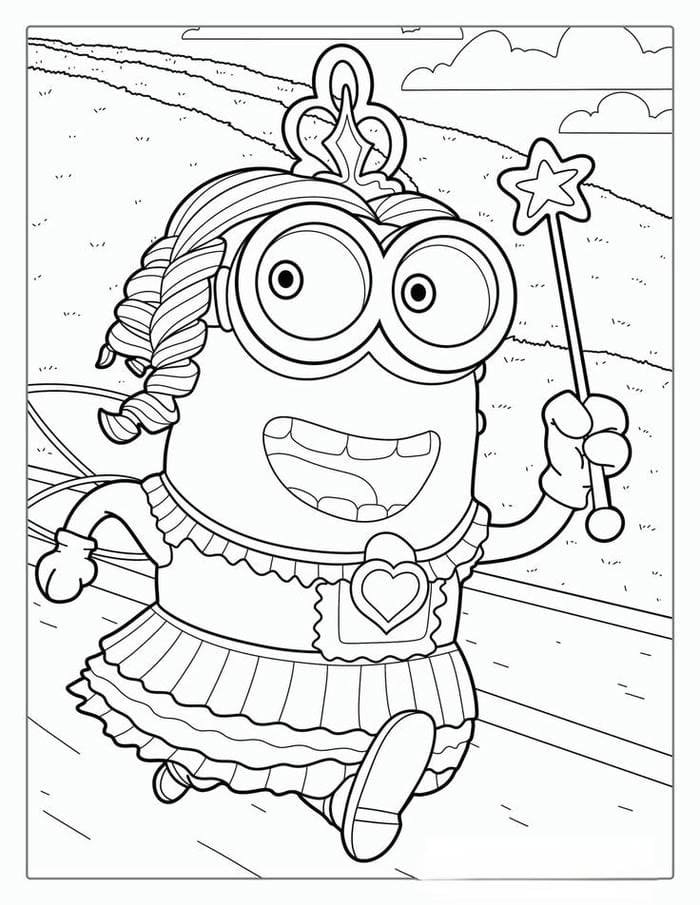 anh-tranh-to-mau-minion-mac-vay-sieu-dang-yeu Ảnh tranh tô màu Minion mặc váy siêu đáng yêu