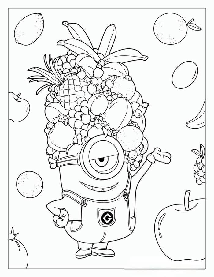 anh-tranh-to-mau-minion-va-cac-loai-trai-cay Ảnh tranh tô màu Minion và các loại trái cây