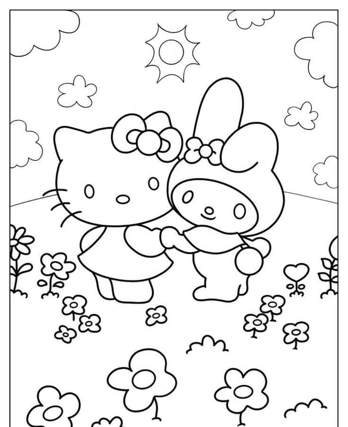 anh-tranh-to-mau-my-melody-va-hello-kitty-sieu-dang-yeu Ảnh tranh tô màu My Melody và Hello Kitty siêu đáng yêu
