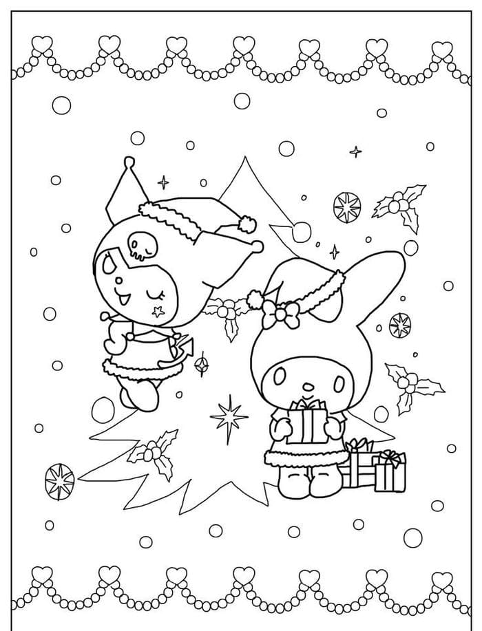 anh-tranh-to-mau-my-melody-va-kuromi-cung-cay-thong-noel Ảnh tranh tô màu My Melody và Kuromi cùng cây thông noel