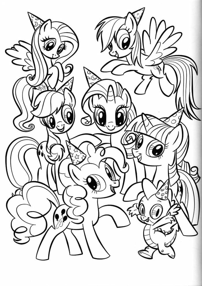 anh-tranh-to-mau-ngua-pony-doi-mu-sinh-nhat-sieu-dang-yeu Ảnh tranh tô màu ngựa pony đội mũ sinh nhật siêu đáng yêu