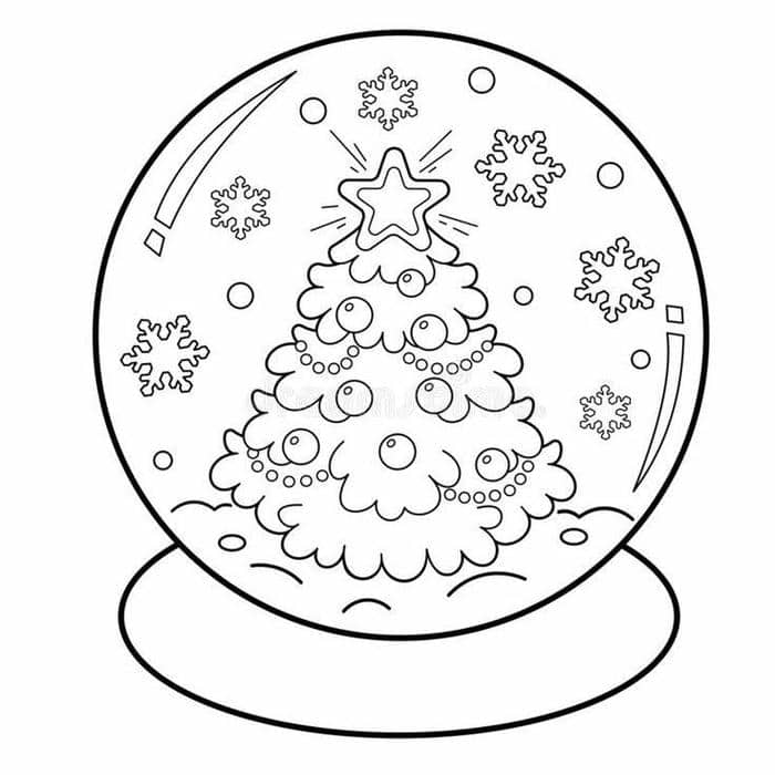 anh-tranh-to-mau-qua-cau-tuyet-cay-thong-noel Ảnh tranh tô màu quả cầu tuyết cây thông noel