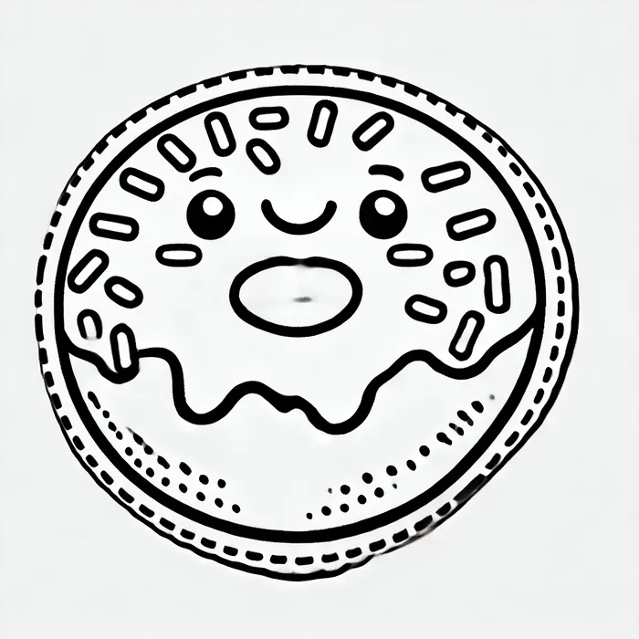 anh-tranh-to-mau-sticker-banh-donut-de-thuong Ảnh tranh tô màu sticker bánh donut dễ thương