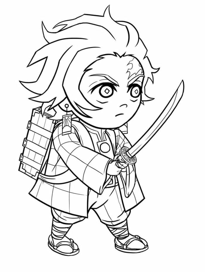 chibi-tanjiro-tranh-to-mau Chibi Tanjiro tranh tô màu
