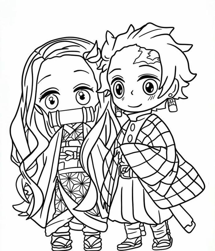 chibi-tanjiro-va-nezuko-tranh-to-mau-sieu-dang-yeu Chibi Tanjiro và Nezuko tranh tô màu siêu đáng yêu