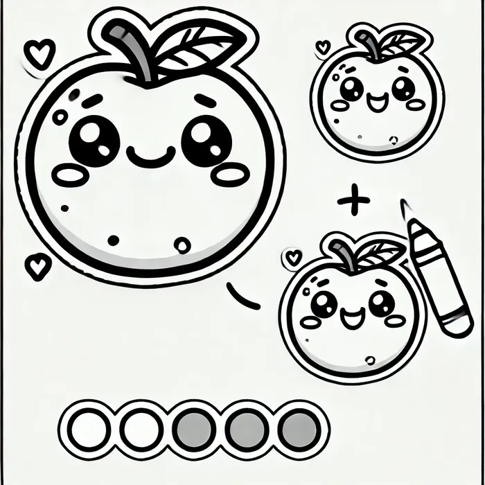 dallc2b7e-2024-08-25-21-39-50-a-simple-outline-coloring-page-for-kids-featuring-a-cute-sticker-design-the-sticker-is-a-cartoon-like-smiling-fruit-with-bold-and-smooth-lines-maki Tô màu sticker quả táo cute đáng yêu