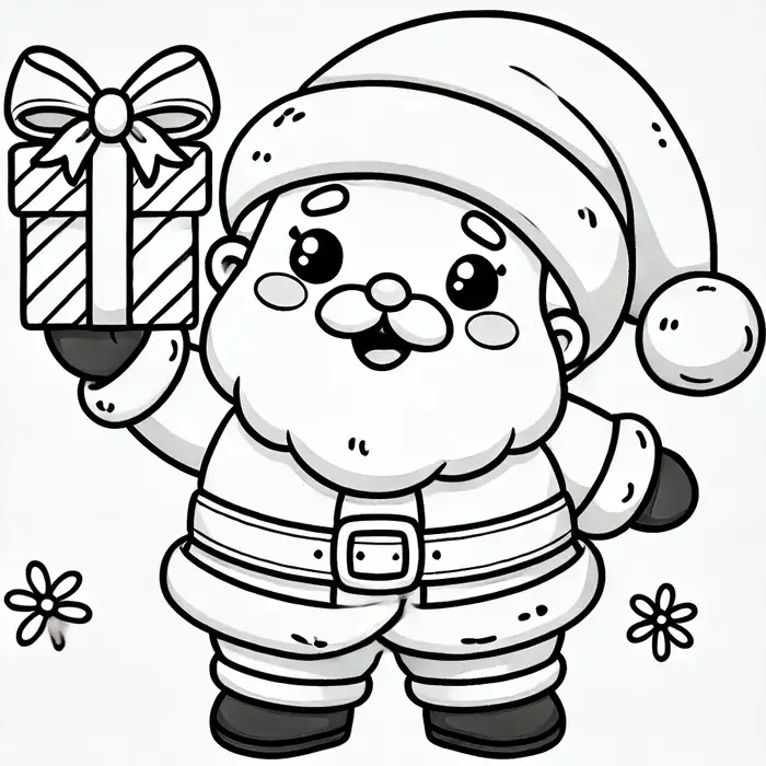 hinh-anh-tranh-to-mau-chibi-ong-gia-noel-cam-hop-qua Hình ảnh tranh tô màu chibi ông già noel cầm hộp quà