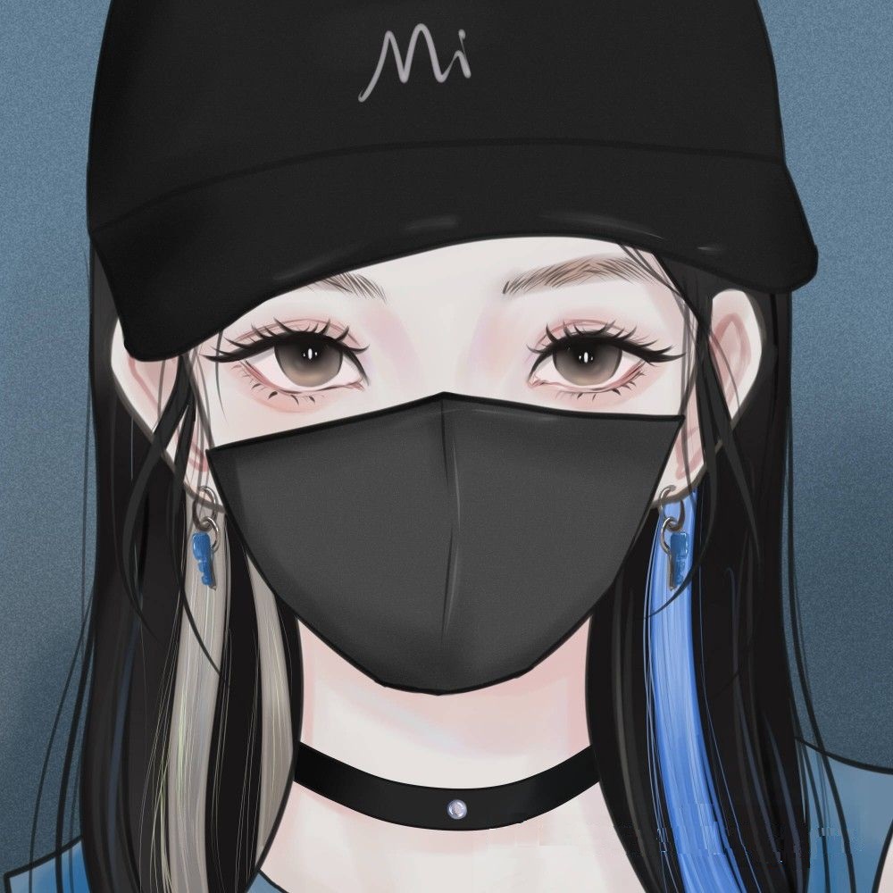 Avatar con gái đeo khẩu trang hình con gái ngầu 22