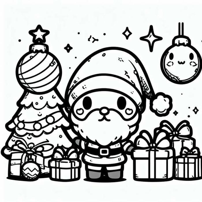 hinh-tranh-to-mau-chibi-ong-gia-noel-cung-cay-thong Hình tranh tô màu chibi ông già noel cùng cây thông