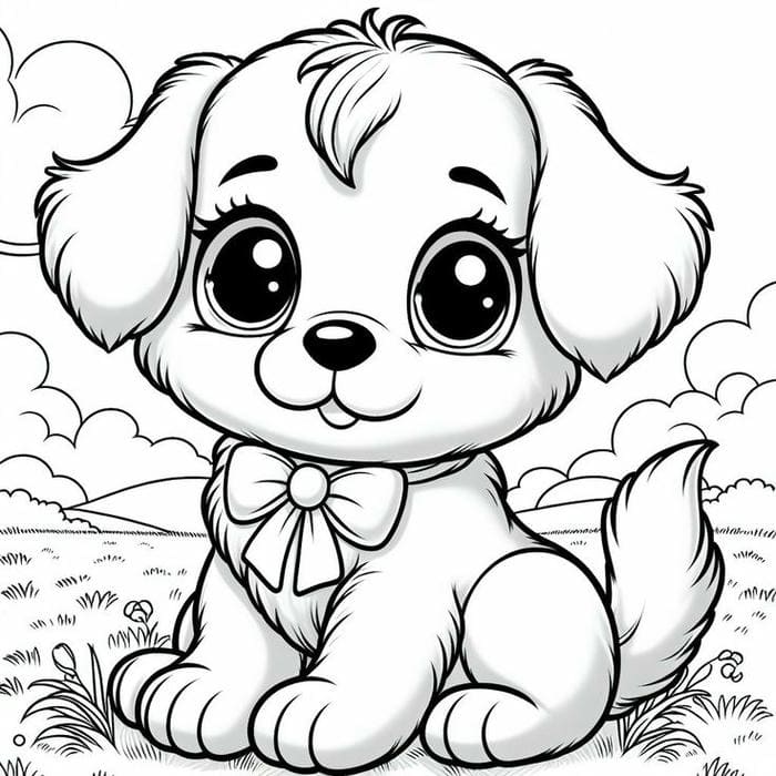 tranh-to-mau-cho-con-cute-don-gian-cho-be Tranh tô màu chó con cute đơn giản cho bé
