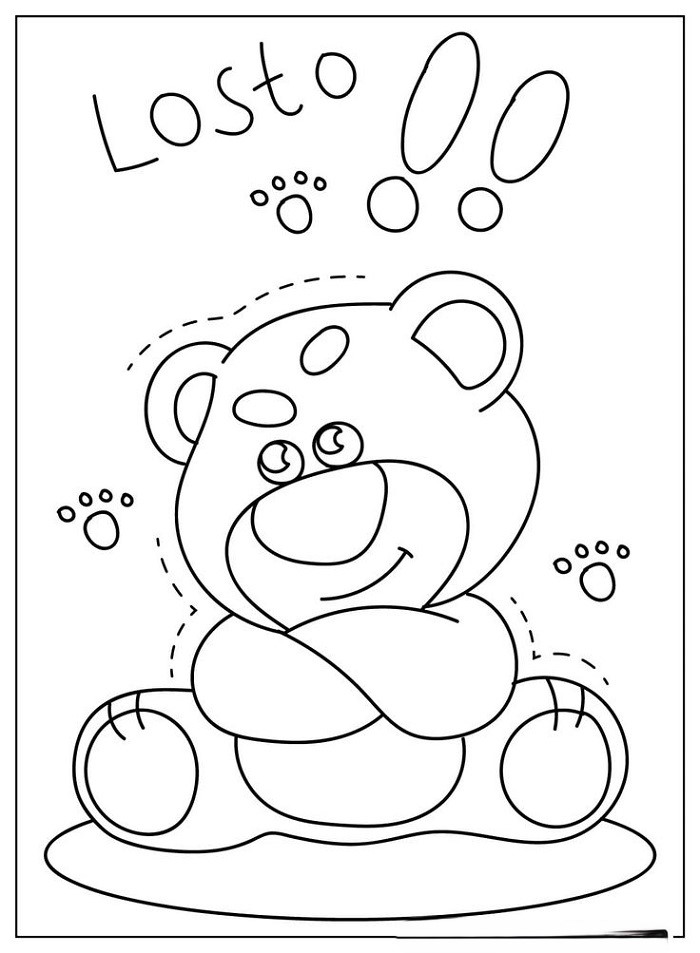 tranh-to-mau-gau-dau-lotso-don-gian-cute-cho-be-1 Tranh tô màu gấu dâu Lotso đơn giản, cute cho bé