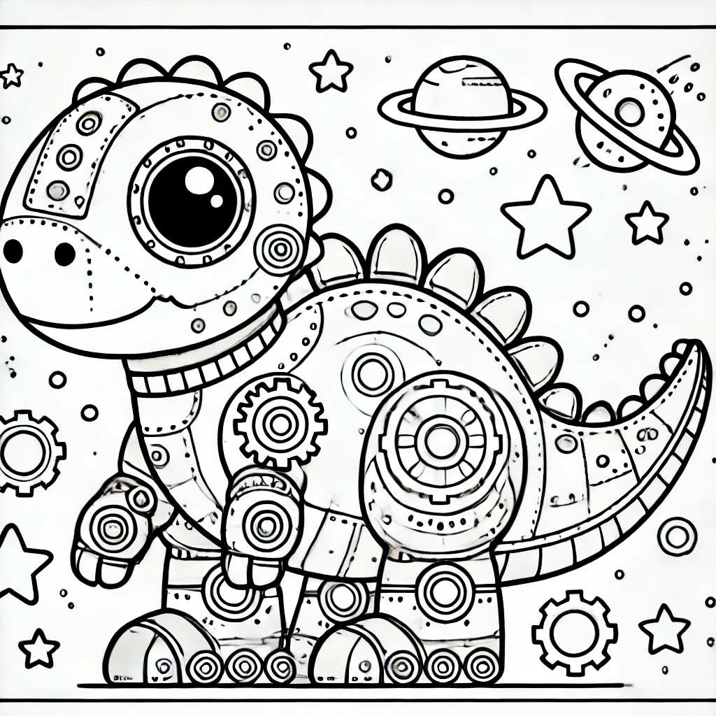 tranh-to-mau-khung-long-robot-cho-be Tranh tô màu khủng long robot cho bé