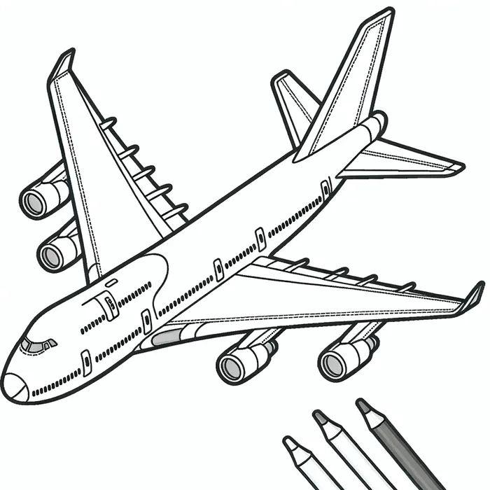 tranh-to-mau-may-bay-boing-747-don-gian-cho-be Tranh tô màu máy bay Boing 747 đơn giản cho bé