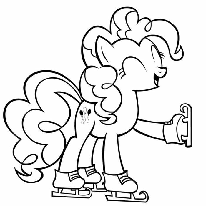 tranh-to-mau-ngua-pony-truot-bang Tranh tô màu ngựa pony trượt băng