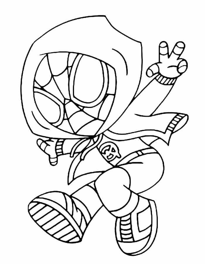 tranh-to-mau-spiderman-chibi-trang-phuc-hiphop Tranh tô màu Spiderman chibi trang phục hiphop